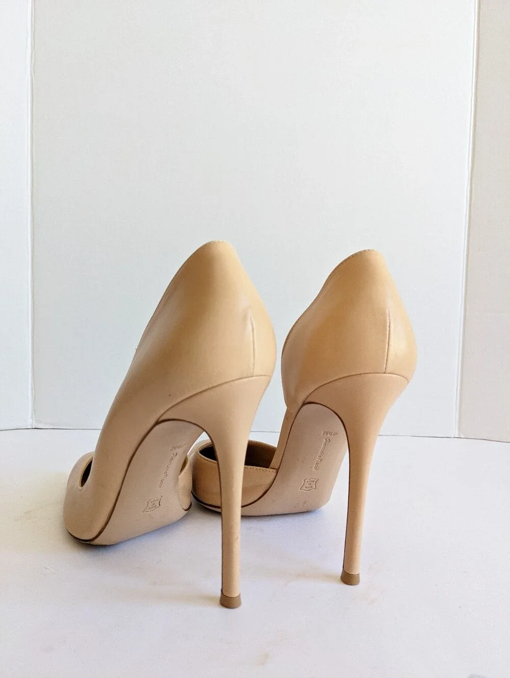 GIANVITO ROSSI NUDE  STILETTO POINTED TOE PUMPS HEELS 40.5